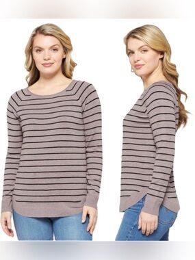 Pink Clover Taupe Crewneck Sweater Medium